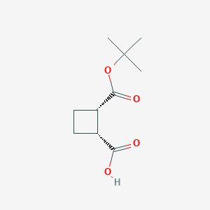 molecular formula C10H16O4 B13352829 Rel-(1R,2S)-2-(tert-butoxycarbonyl)cyclobutane-1-carboxylic acid 