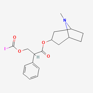 molecular formula C18H22INO4 B13352872 8-Methyl-8-azabicyclo[3.2.1]octan-3-yl 3-((iodocarbonyl)oxy)-2-phenylpropanoate 