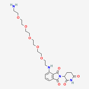 molecular formula C25H36N4O9 B13352899 4-((17-Amino-3,6,9,12,15-pentaoxaheptadecyl)amino)-2-(2,6-dioxopiperidin-3-yl)isoindoline-1,3-dione 