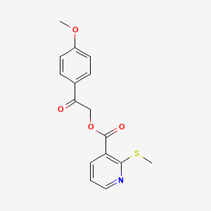 molecular formula C16H15NO4S B13352911 [2-(4-Methoxyphenyl)-2-oxoethyl] 2-methylsulfanylpyridine-3-carboxylate 