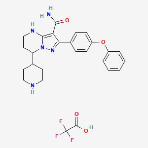 2-(4-Phenoxyphenyl)-7-(piperidin-4-yl)-4,5,6,7-tetrahydropyrazolo[1,5-a]pyrimidine-3-carboxamide 2,2,2-trifluoroacetate