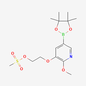 2-((2-Methoxy-5-(4,4,5,5-tetramethyl-1,3,2-dioxaborolan-2-yl)pyridin-3-yl)oxy)ethyl methanesulfonate