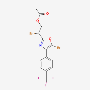 2-Bromo-2-(5-bromo-4-(4-(trifluoromethyl)phenyl)oxazol-2-yl)ethyl acetate