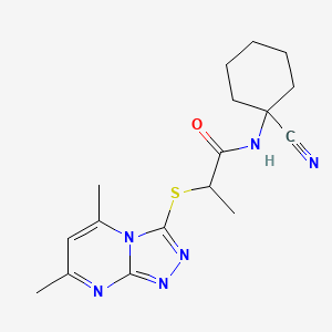 N-(1-Cyanocyclohexyl)-2-((5,7-dimethyl-[1,2,4]triazolo[4,3-a]pyrimidin-3-yl)thio)propanamide