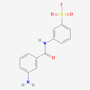 molecular formula C13H11FN2O3S B13352984 3-[(3-Aminobenzoyl)amino]benzenesulfonyl fluoride CAS No. 19160-17-9