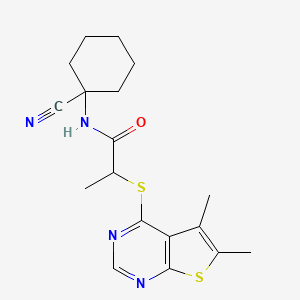 N-(1-Cyanocyclohexyl)-2-((5,6-dimethylthieno[2,3-d]pyrimidin-4-yl)thio)propanamide