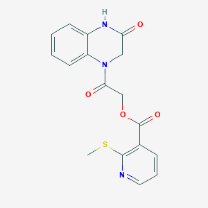 2-Oxo-2-(3-oxo-3,4-dihydroquinoxalin-1(2H)-yl)ethyl 2-(methylthio)nicotinate