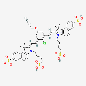 2-(2-(2-Chloro-3-(2-(1,1-dimethyl-7-sulfo-3-(4-sulfobutyl)-1H-benzo[e]indol-2(3H)-ylidene)ethylidene)-5-(prop-2-yn-1-yloxy)cyclohex-1-en-1-yl)vinyl)-1,1-dimethyl-3-(4-sulfobutyl)-1H-benzo[e]indol-3-ium-7-sulfonate