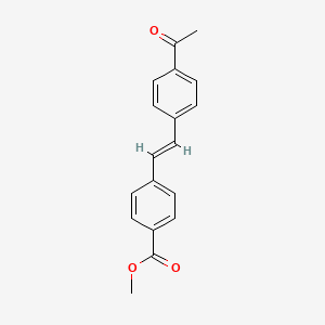 molecular formula C18H16O3 B13353086 4-Acetyl-4'-carbomethoxystilbene 