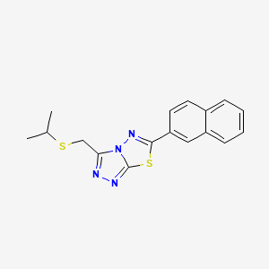 Isopropyl [6-(2-naphthyl)[1,2,4]triazolo[3,4-b][1,3,4]thiadiazol-3-yl]methyl sulfide