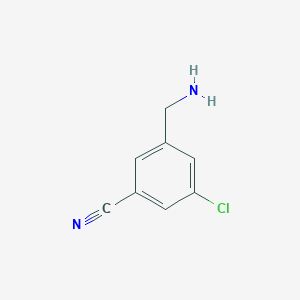 molecular formula C8H7ClN2 B13353144 3-(Aminomethyl)-5-chlorobenzonitrile CAS No. 1261820-96-5