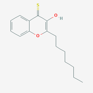 2-Heptyl-3-hydroxy-4H-chromene-4-thione