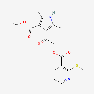 2-(4-(Ethoxycarbonyl)-2,5-dimethyl-1H-pyrrol-3-yl)-2-oxoethyl 2-(methylthio)nicotinate