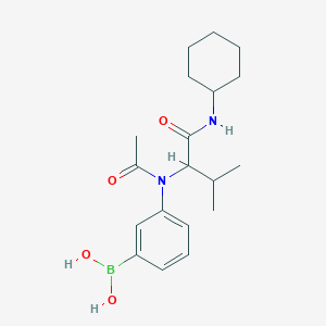 (3-(N-(1-(Cyclohexylamino)-3-methyl-1-oxobutan-2-yl)acetamido)phenyl)boronic acid