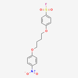 molecular formula C16H16FNO6S B13353208 4-(4-(4-Nitrophenoxy)butoxy)benzene-1-sulfonyl fluoride CAS No. 21278-60-4