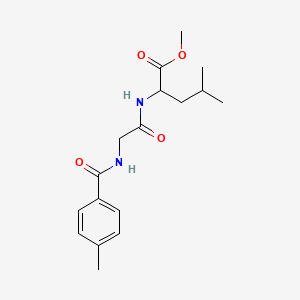 molecular formula C17H24N2O4 B13353222 Methyl 4-methyl-2-({[(4-methylbenzoyl)amino]acetyl}amino)pentanoate 