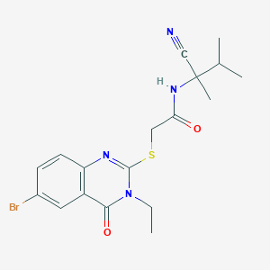 2-[(6-bromo-3-ethyl-4-oxo-3,4-dihydroquinazolin-2-yl)sulfanyl]-N-(1-cyano-1,2-dimethylpropyl)acetamide