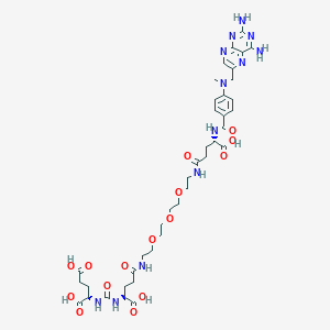 molecular formula C39H54N12O15 B13353263 (3S,23S,27S)-1-(4-(((2,4-Diaminopteridin-6-yl)methyl)(methyl)amino)phenyl)-1,6,20,25-tetraoxo-10,13,16-trioxa-2,7,19,24,26-pentaazanonacosane-3,23,27,29-tetracarboxylic acid 