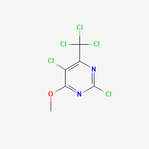 molecular formula C6H3Cl5N2O B13353280 Pyrimidine, 2,5-dichloro-4-methoxy-6-trichloromethyl- CAS No. 74039-22-8