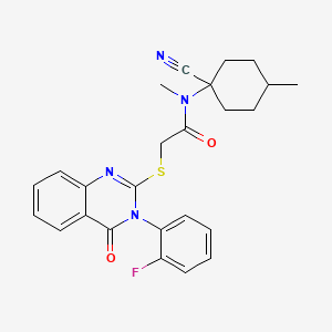 N-(1-cyano-4-methylcyclohexyl)-2-{[3-(2-fluorophenyl)-4-oxo-3,4-dihydroquinazolin-2-yl]sulfanyl}-N-methylacetamide