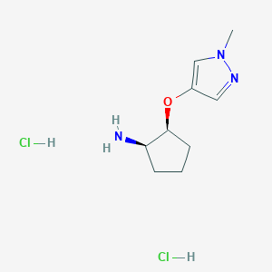 Rel-(1R,2S)-2-((1-methyl-1H-pyrazol-4-yl)oxy)cyclopentan-1-amine dihydrochloride