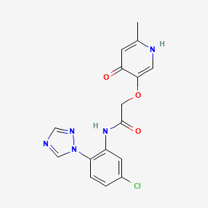 N-[5-chloro-2-(1H-1,2,4-triazol-1-yl)phenyl]-2-[(4-hydroxy-6-methylpyridin-3-yl)oxy]acetamide