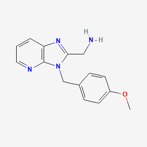 molecular formula C15H16N4O B13353373 (3-(4-Methoxybenzyl)-3H-imidazo[4,5-b]pyridin-2-yl)methanamine 