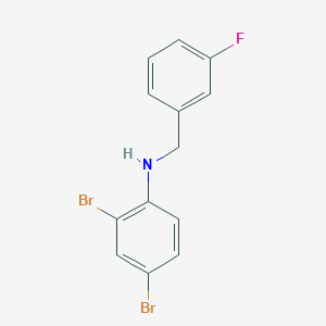 molecular formula C13H10Br2FN B13353397 2,4-Dibromo-N-(3-fluorobenzyl)aniline 