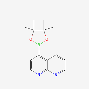 molecular formula C14H17BN2O2 B13353417 4-(4,4,5,5-Tetramethyl-1,3,2-dioxaborolan-2-YL)-1,8-naphthyridine 