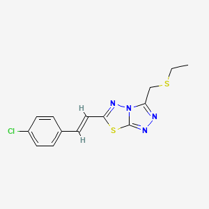 6-[(E)-2-(4-chlorophenyl)ethenyl]-3-[(ethylsulfanyl)methyl][1,2,4]triazolo[3,4-b][1,3,4]thiadiazole