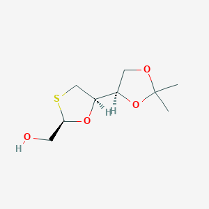 molecular formula C9H16O4S B13353449 ((2R,5R)-5-((R)-2,2-Dimethyl-1,3-dioxolan-4-yl)-1,3-oxathiolan-2-yl)methanol 