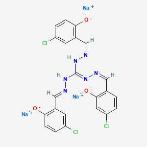 Sodium 4-chloro-2-((Z)-(2-((E)-((Z)-2-(4-chloro-2-oxidobenzylidene)hydrazinyl)((E)-(5-chloro-2-oxidobenzylidene)hydrazono)methyl)hydrazono)methyl)phenolate