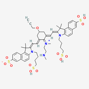 2-(2-(3-(2-(1,1-Dimethyl-7-sulfo-3-(4-sulfobutyl)-1H-benzo[e]indol-2(3H)-ylidene)ethylidene)-2-(methyl(2-(methylamino)ethyl)amino)-5-(prop-2-yn-1-yloxy)cyclohex-1-en-1-yl)vinyl)-1,1-dimethyl-3-(4-sulfobutyl)-1H-benzo[e]indol-3-ium-7-sulfonate