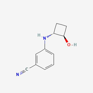 molecular formula C11H12N2O B13353526 Rel-3-(((1R,2R)-2-hydroxycyclobutyl)amino)benzonitrile 