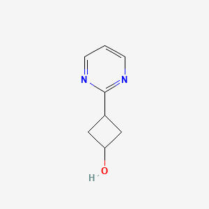 molecular formula C8H10N2O B13353540 3-(Pyrimidin-2-yl)cyclobutanol 