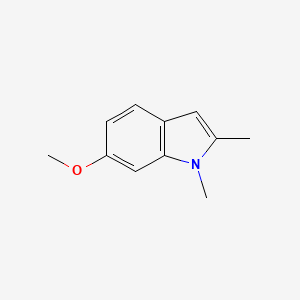 molecular formula C11H13NO B13353549 6-Methoxy-1,2-dimethyl-1H-indole CAS No. 1968-12-3