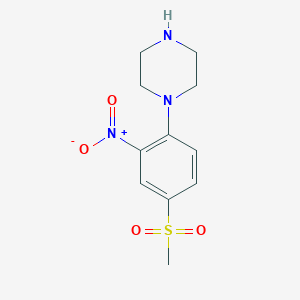 molecular formula C11H15N3O4S B1335358 1-[4-(甲磺酰基)-2-硝基苯基]哌嗪 CAS No. 610275-77-9