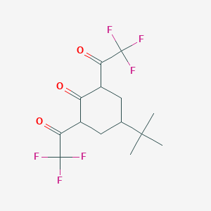 molecular formula C14H16F6O3 B13353600 4-Tert-butyl-2,6-bis(trifluoroacetyl)cyclohexanone 