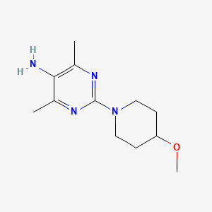 molecular formula C12H20N4O B13353618 2-(4-Methoxypiperidin-1-yl)-4,6-dimethylpyrimidin-5-amine 