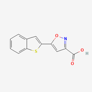 molecular formula C12H7NO3S B13353628 5-(2-Benzothienyl)isoxazole-3-carboxylic Acid 