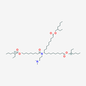 molecular formula C57H110N2O7 B13353634 Bis(2-ethylhexyl) 10-(N-(3-(dimethylamino)propyl)-9-((2-ethylhexanoyl)oxy)nonanamido)nonadecanedioate 