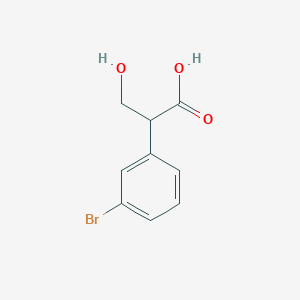 molecular formula C9H9BrO3 B13353663 2-(3-Bromophenyl)-3-hydroxypropanoic acid 