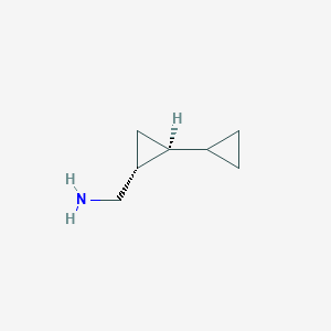 molecular formula C7H13N B13353686 ((1S,2R)-[1,1'-Bi(cyclopropan)]-2-yl)methanamine 