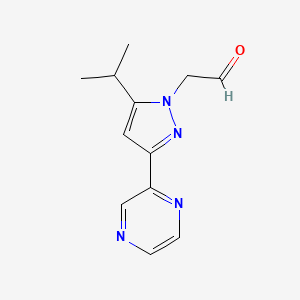 2-(5-isopropyl-3-(pyrazin-2-yl)-1H-pyrazol-1-yl)acetaldehyde