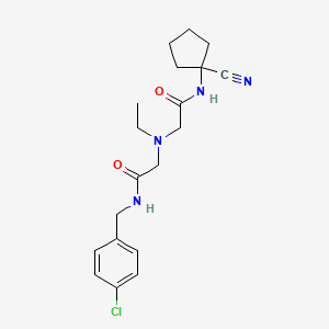 N-[(4-chlorophenyl)methyl]-2-({[(1-cyanocyclopentyl)carbamoyl]methyl}(ethyl)amino)acetamide