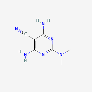 molecular formula C7H10N6 B13353704 4,6-Diamino-2-(dimethylamino)pyrimidine-5-carbonitrile 