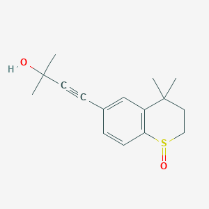 molecular formula C16H20O2S B13353709 6-(3-Hydroxy-3-methylbut-1-yn-1-yl)-4,4-dimethylthiochroman 1-oxide CAS No. 864841-54-3