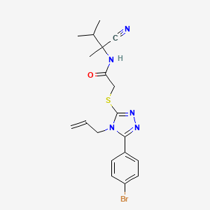 molecular formula C19H22BrN5OS B13353712 2-((4-Allyl-5-(4-bromophenyl)-4H-1,2,4-triazol-3-yl)thio)-N-(2-cyano-3-methylbutan-2-yl)acetamide 