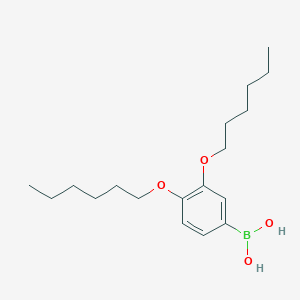 molecular formula C18H31BO4 B13353838 (3,4-Bis(hexyloxy)phenyl)boronic acid CAS No. 200959-52-0