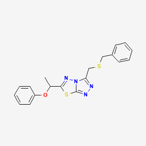 3-[(Benzylsulfanyl)methyl]-6-(1-phenoxyethyl)[1,2,4]triazolo[3,4-b][1,3,4]thiadiazole